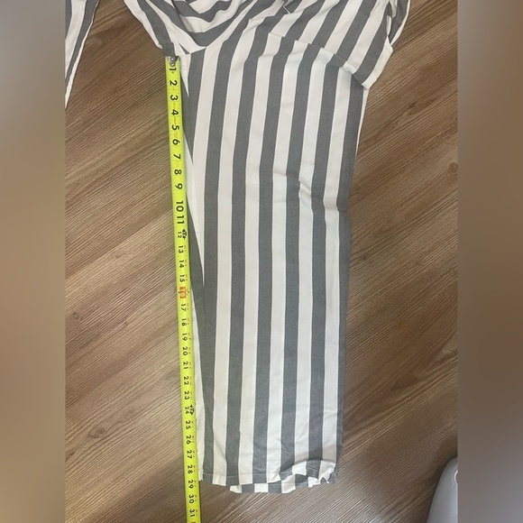 American Eagle Striped Paperbag Wide Leg High Waist Trousers Pants Size Large - Picture 8 of 12